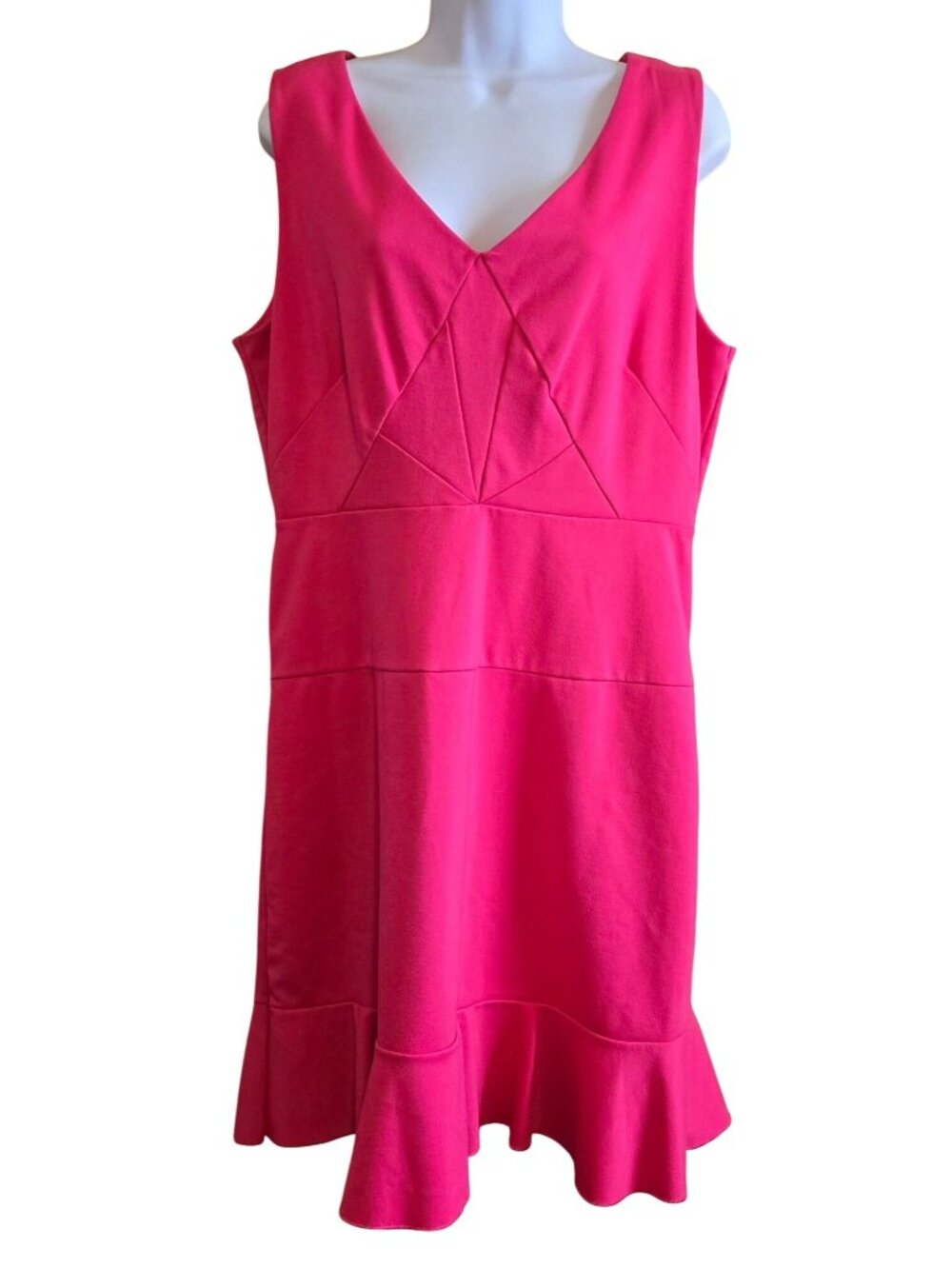 Sleeveless Fuchsia Dress With Ruffled Hem romance date night garden party